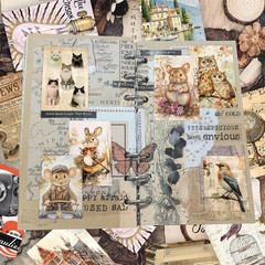 300 Pcs Vintage Aesthetic Washi Stickers – 6 Daily Life Scenery Themes Scrapboo