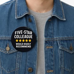Micchoin Five-Star Colleague Badge Pin: Premium Orange Gift Box 2.3″ 1 Pack L…