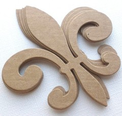 {3} *FLEUR DE LIS* Unfinished Bare Chipboard Die Cuts – 3 1/2″ x 4″