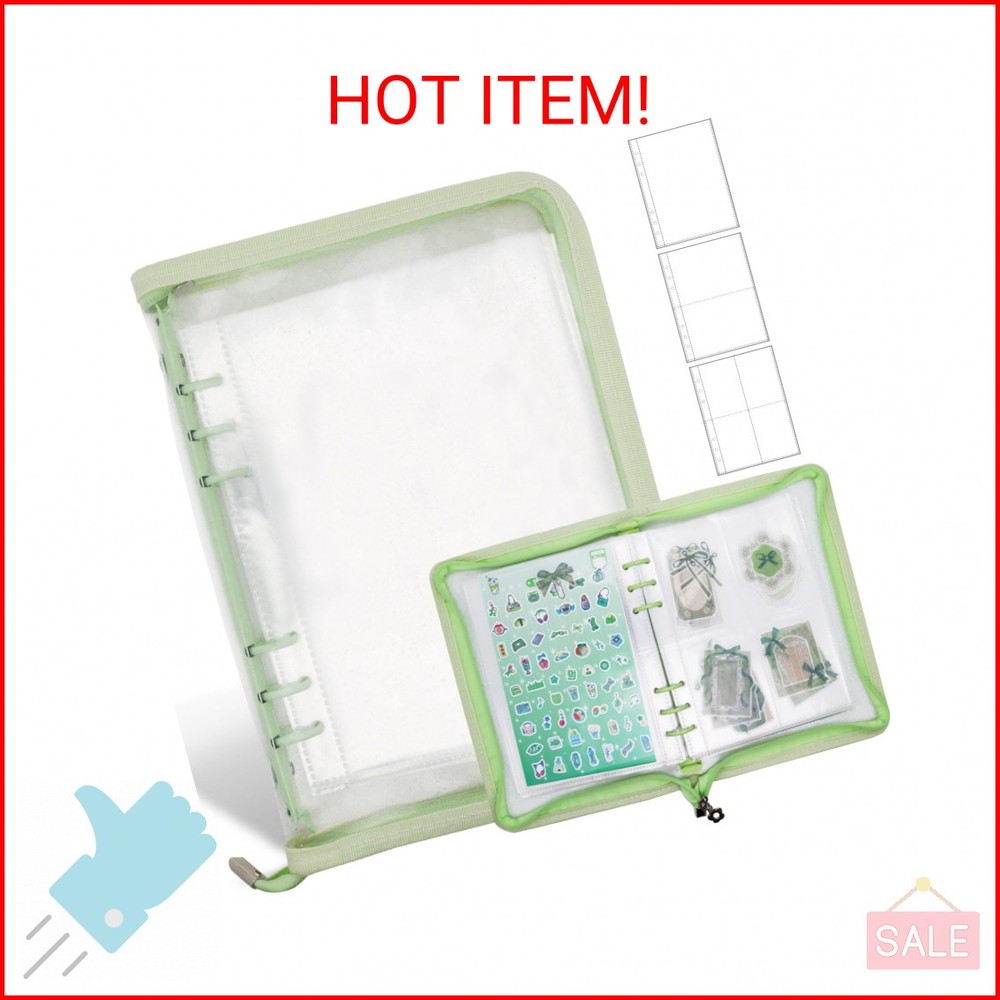 Ruatu Sticker Storage Organizer Binder A5 Sticker Book Collecting Album Reusable