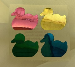 Vintage 1980s Stickers Mylar Foil Ducks Small World Greetings 1984 NOS Module