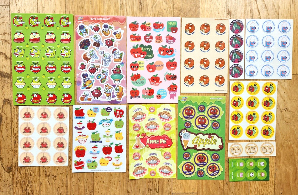 APPLE SNIFF 170 Stickers CARAMEL APPLE Pie DESSERTS Halloween New Poison Apple