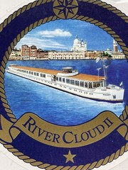 River Cloud II 2 Round Vintage Stickers Transportation 3.5×3.5″ Boat Ship