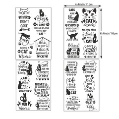 Guirongxin 6Sheets Pet Dog and Cat Funny Words 5.6×5.6inch/4.4×6.4inch, Clear