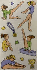 GYMNASTICS Stickers(11pc)Competition￼•Trophy•Metal•Mats•Olympics￼•Dance•BAL Beam