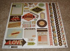 Basic Grey 12×12 Sticker Sheet ~ Nifty Fifties Hipster Collection
