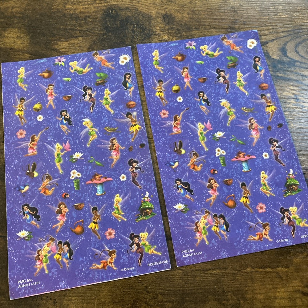 2 Sheets New Disney Fairies Tinkerbell Stickers