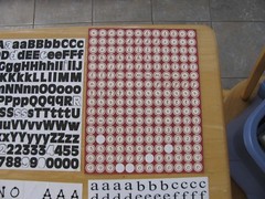 Alphabet Stickers Numbers and Punctuation 11 Partially Used Sheets