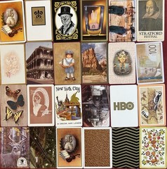 Single Playing Cards LOT of 24 BROWN YELLOW Art Nature Deco Some VTG ephemera