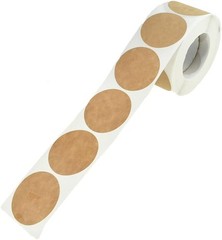 1.5-Inch 500Pcs Natural Brown Kraft Round Label – Blank Adhesive Sticker to W…