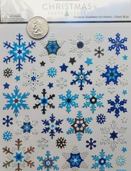 Christmas Snowflakes Foil Stickers – 2 Sheets 86 Pieces- Christmas Paper Crafts