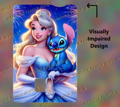 Cinderella and Stitch Fan Art Credit Card Decal Visually Impaired Design