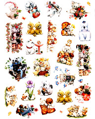 ADORABLE MOREHEAD PUPPY KITTEN DOG CAT STICKERS SEALS 8″X10″ Full Sheet #25