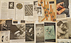 LOT 25pc Vtg JEWELRY WATCHES Ephemera Pack Print Ads Tiffany Cartier
