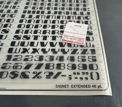 C-THRU Graphics 1976 Rub-On Dry Transfer Letters Signet Vintage 4 Sheets