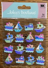 RARE Jolees Kids Boys Toys Boats Repeat Steam Ship Sail Pirate Scrapbook Sticker