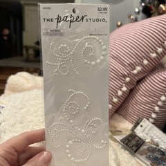 Swirl Swirls Flourish Bling White Rhinestones Gems Paper Studio Stickers NEW