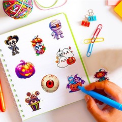 Halloween Stickers, 100Pcs Halloween Pumpkin Theme Stickers Bulk, Vinyl Waterpro