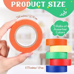 Lab Labeling Tape Variety Pack 500 Inch Long x 3/4 Inch Width Laboratory Labe…