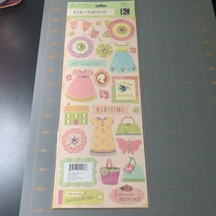 K&Company- Cardstock Die Cuts & Studio 112- Embossed Stickers flowers Butterfly