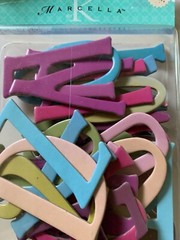 MARCELLA CHIPBOARD ACCENTS LARGE LETTERS NUMBERS MULTI-COLOR NUMBERS LETTERS
