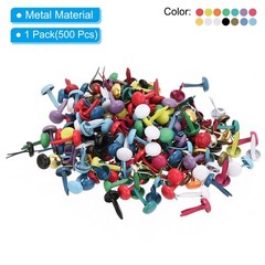 500 PCS Paper Brass Fasteners Colorful Split Pins Mini, Multicolor, 4.5 x 8 mm