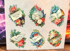 Vintage 1990 John Grossman Gifted Line Victorian Sentiment Floral Stickers