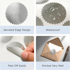 2 inch Round Silver Foil Stickers for Embossing 200 Pcs Blank Self Adhesive No