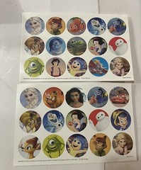 Lot Of 2 Sheets DISNEY CHARACTERS Stickers Cars,Frozen,Finding Nemo,Snow White