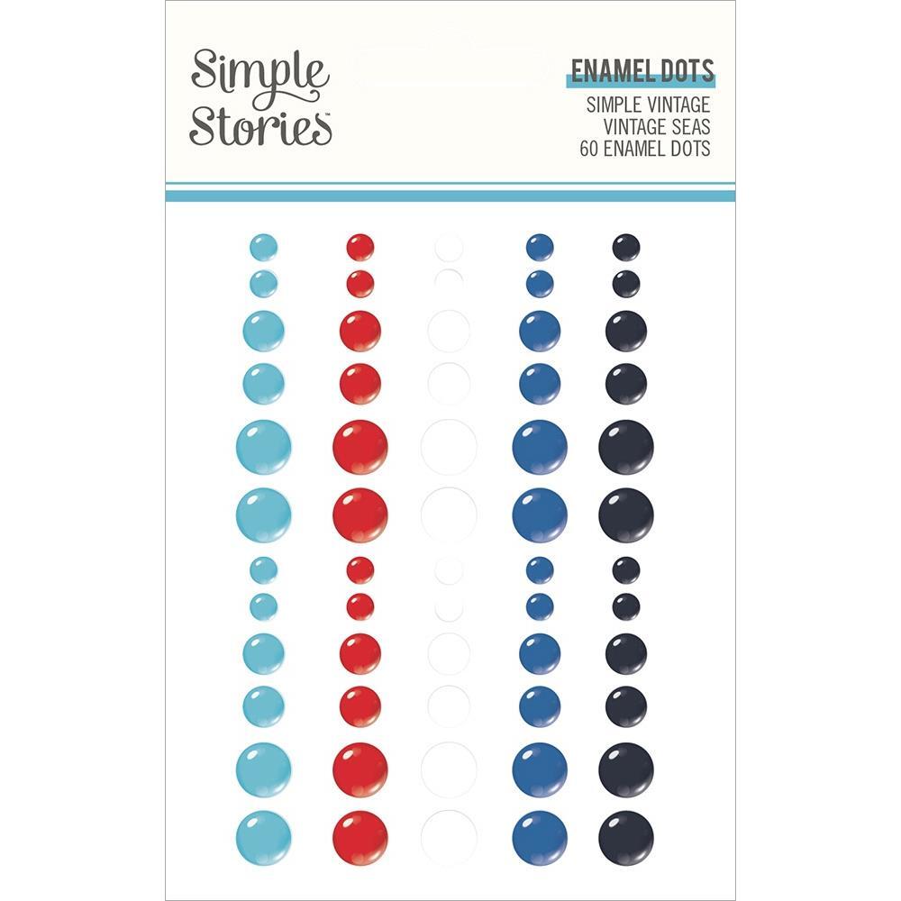Crafts Enamel Dots SS Sticky Back Vintage Seas Red White Blue Black Nautical
