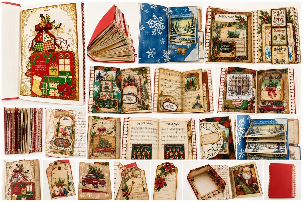 Handmade One-of-a-Kind Christmas Junk Journal | Vintage Altered Book |…