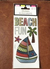 GREENBRIER GEMSTONE STICKERS SAILBOAT BEACH PALM TREE 3 x 7″ Sheet *