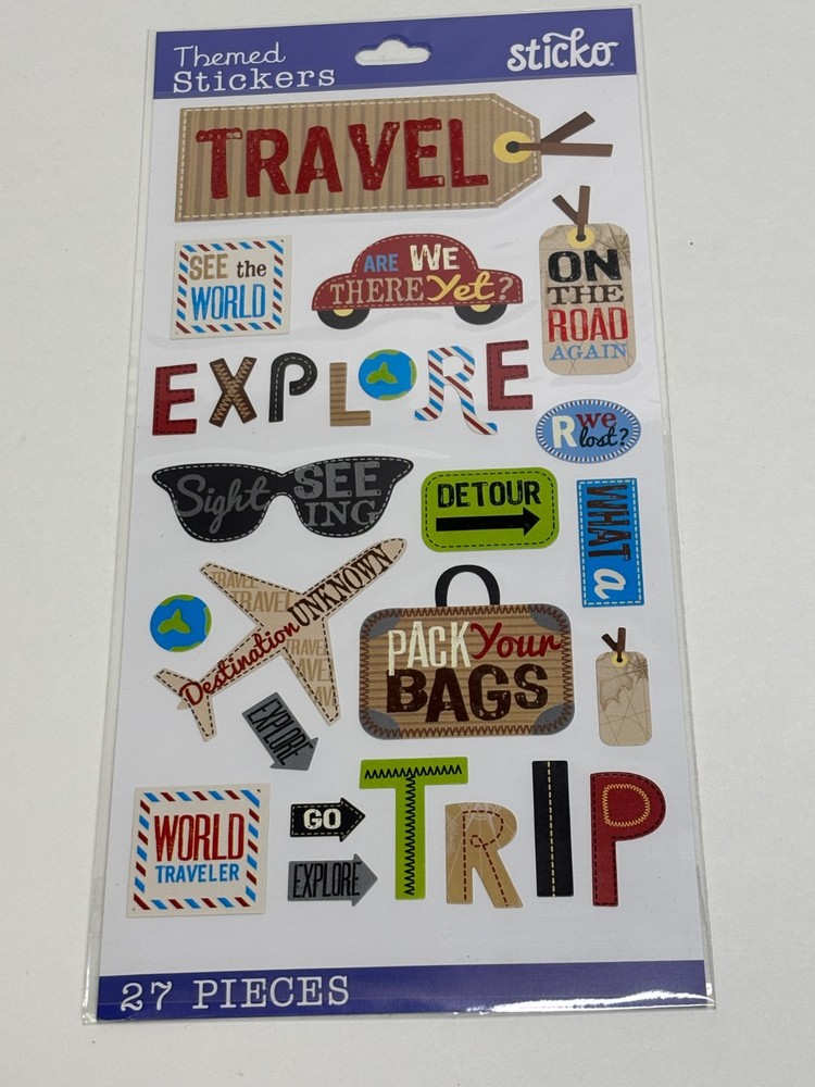 Sticko Travel Themed Stickers 27 Pcs