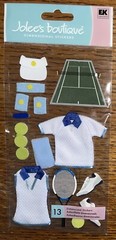 RARE JOLEES TENNIS Court RACQUET BALL Uniform Polo SHOES Visor Hat Sport STICKER
