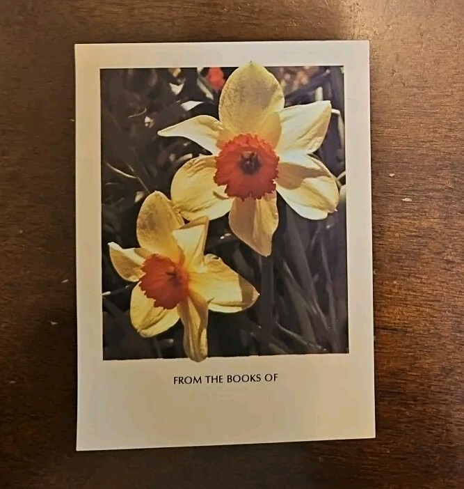 Vintage Antioch Bookplate, Daffodils, Antioch Daffodils book bookplate