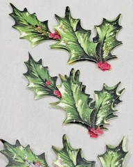 2020 Anna Griffin AG1101 «DECORATIVE HOLLY STICKERS» 3D Dimensional 37-Pcs