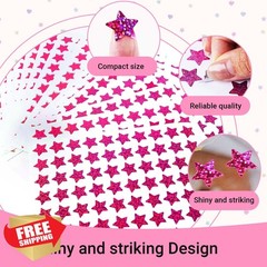 2100 Pcs Pink Glitter Star Stickers Reward Chart 30 Sheets