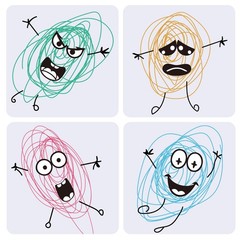 960Pcs Black Eye Mouth Stickers, 48 Designs Cartoon Face Expression Stickers for
