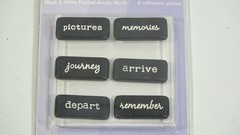 Joann Scrap Essentials Black & White Frosted Acrylic Words Pictures Memories
