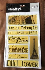 Creative Imaginations 6 X 9″ EPOXY LABEL STICKERS PARIS FRANCE SITES *