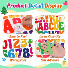 Letter Stickers Large Bulletin Board Letters for Classroom,12 Sheets 150Pcs Alph
