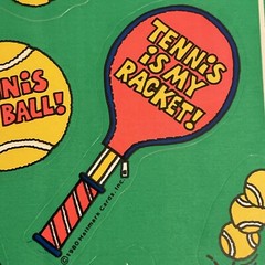 1980 VTG HALLMARK COMIC TENNIS RACKET & BALLS STICKERS