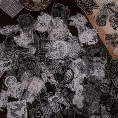 180 Pieces Vintage Black Scrapbooking Supplies Kit 120PCS Black Transparent Pape