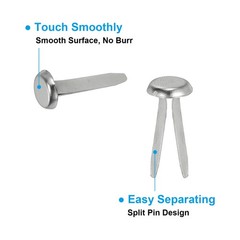 Brads for Paper Crafts, 100 Pcs Silver Metal Round Paper Fasteners, 20 mm