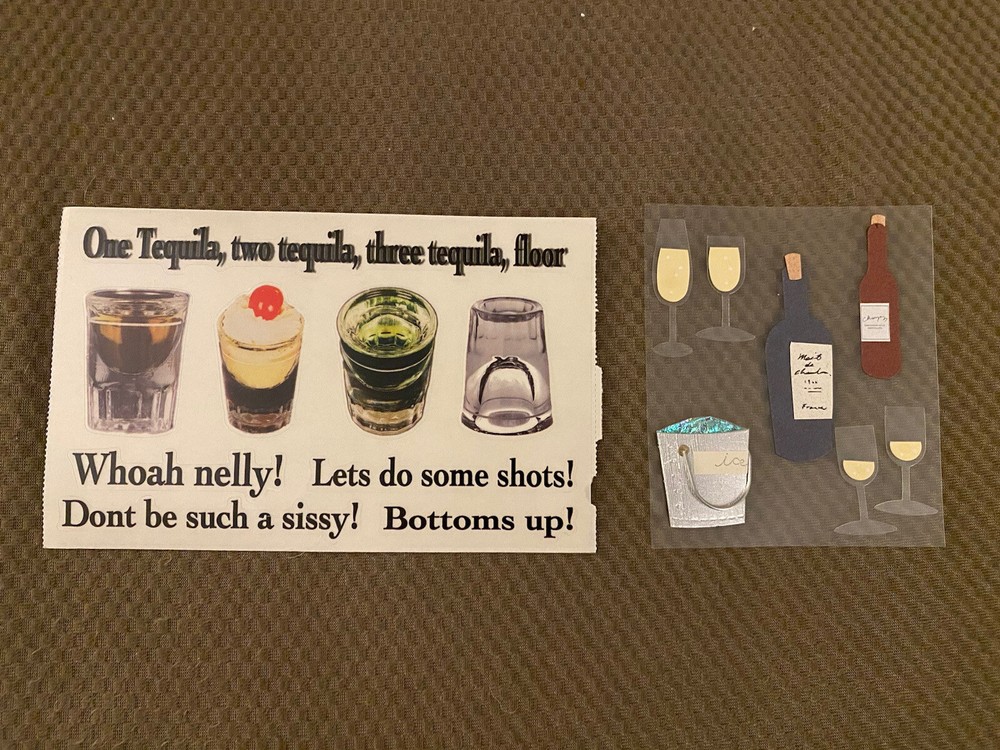 Scrapbooking Supplies Lot – Alcohol Theme