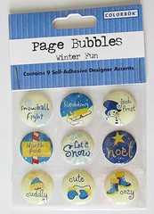 COLORBOK WINTER FUN Phrase Page Bubbles Stickers Winter Words