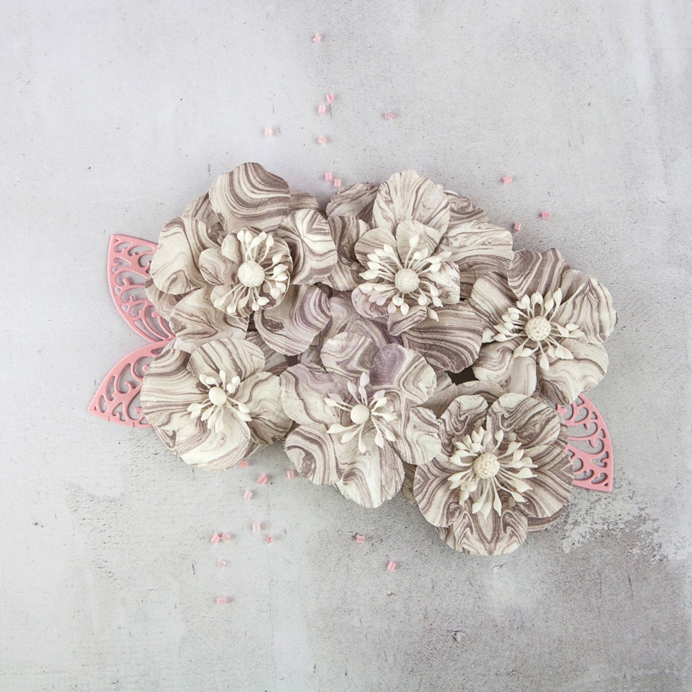 NEW Prima Flowers «Noir Belge» 6 Pack of Flowers
