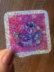HOLOGRAPHIC STICKER* “Disco Friends” 2.5×2.5