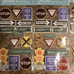 3 Packs Jolee’s Boutique Road Signs 3D Stickers Scrapbooking Embellishments READ