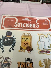 Vintage Eureka Halloween 4 sticker sheets,Ghost, Spider Trick or Treat – 36 Pack